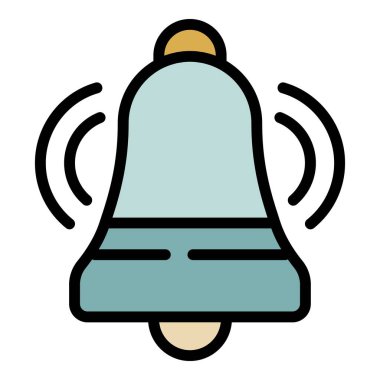 Halka çanı simgesi renk ana hatları vektörü