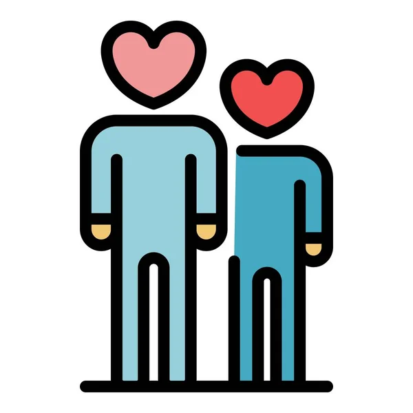 Les gens en amour icône couleur contour vecteur — Image vectorielle