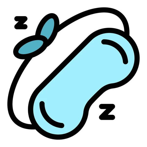 Vila sömn mask ikon färg kontur vektor — Stock vektor