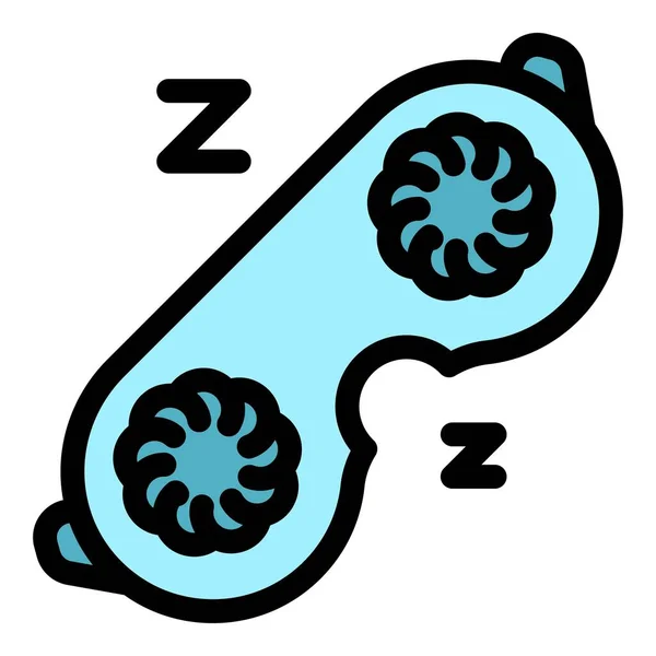 Resor sömn mask ikon färg kontur vektor — Stock vektor