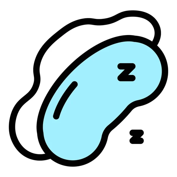 Zzz sömn mask ikon färg kontur vektor — Stock vektor