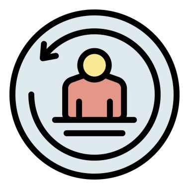 Modern hikaye anlatıcı simgesi renk ana hatları vektörü