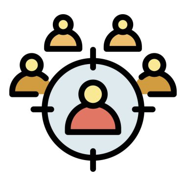 İnsanlar simge rengi dış hat vektörünü hedef alıyor