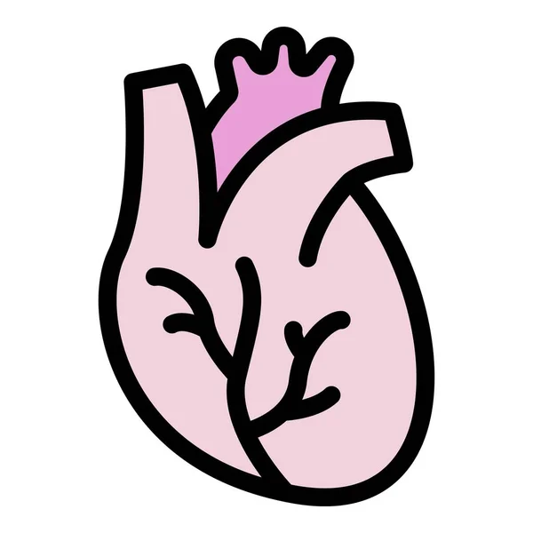 Gesundheitswesen menschliches Herz Symbol Farbe Umrissvektor — Stockvektor