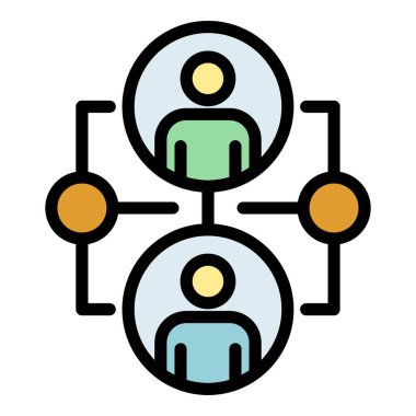 Ai araştırma simgesi renk ana hatları vektörü