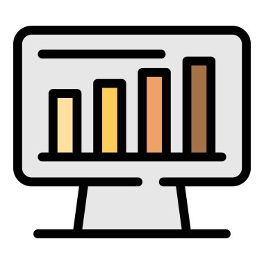 Finans grafiği renk ana hatları vektörü