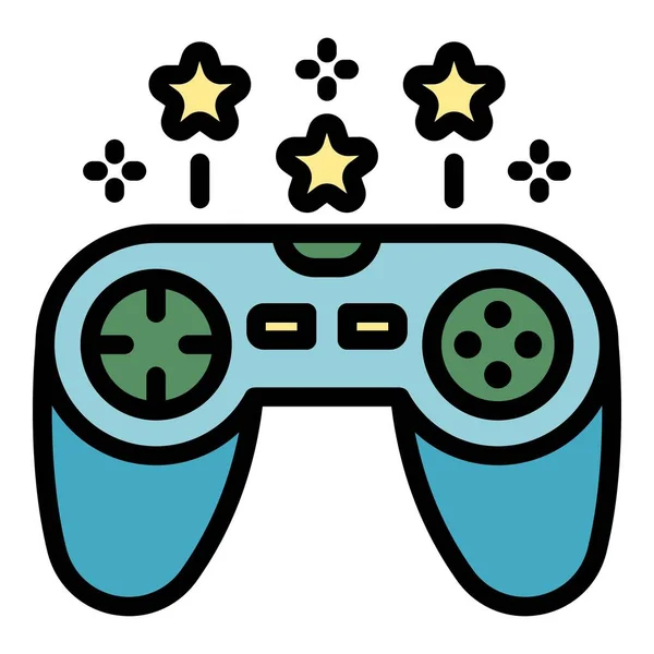 Gaming joystick ikon färg kontur vektor — Stock vektor