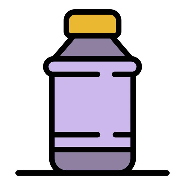 Plastic medische fles pictogram kleur omtrek vector — Stockvector