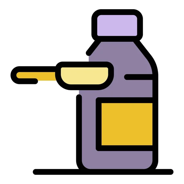 Apotheek siroop pictogram kleur overzicht vector — Stockvector