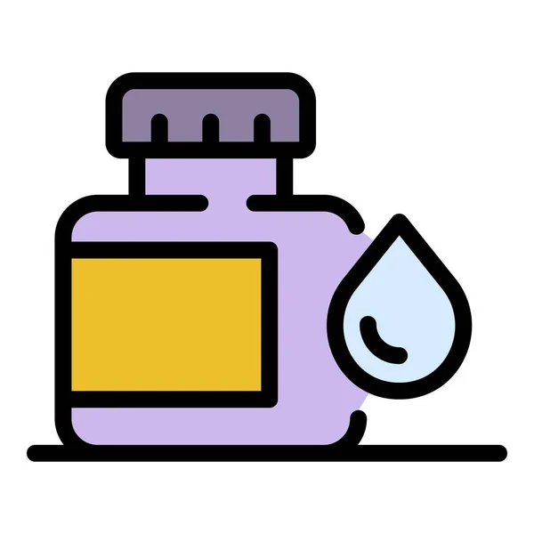 Sirup Container Symbol Farbe Umrissvektor — Stockvektor