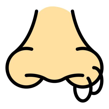 Burun delen simge renk ana hatları vektörü