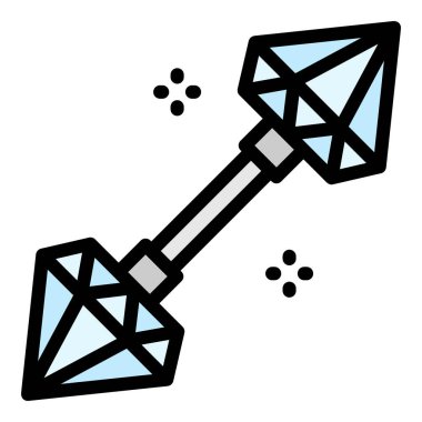 Elmas delici simge rengi dış hat vektörü