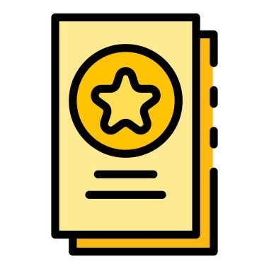 Yıldız katalogu simgesi renk ana hatları vektörü