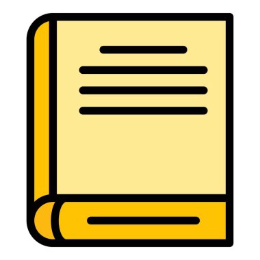 Kitap simgesi rengi ana hatları vektörü