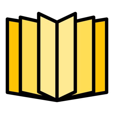 Açık kitapçık simgesi renk ana hatlarını yazdır