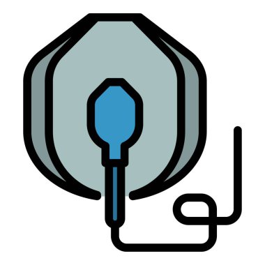 Anestezi maskesi simgesi renk ana hatları vektörü