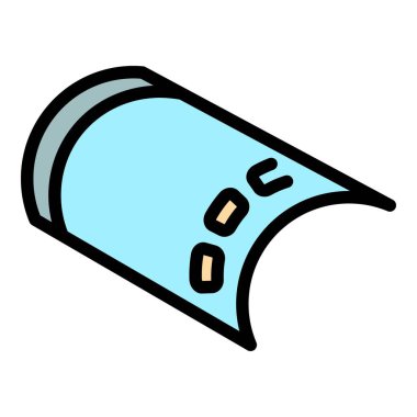 Bilgisayar esnek ekran simgesi renk ana hatları vektörü