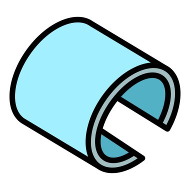 Uyarlanabilir esnek ekran simgesi renk ana hatları vektörü