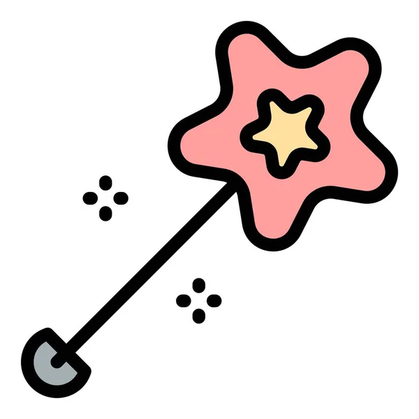 Estrella forma piercing icono color contorno vector — Archivo Imágenes Vectoriales