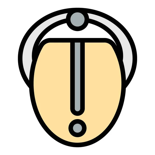 Lengua de acero piercing icono color contorno vector — Vector de stock