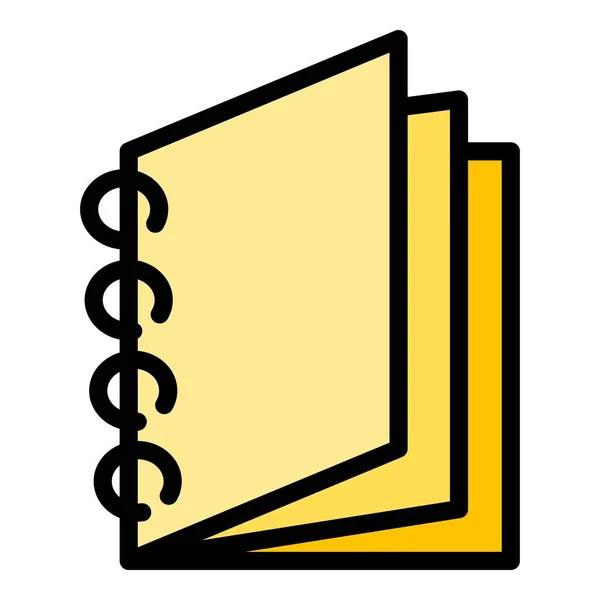Schule Notizbuch Symbol Farbe Umrissvektor — Stockvektor