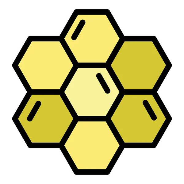 Nido de abeja icono color contorno vector — Vector de stock