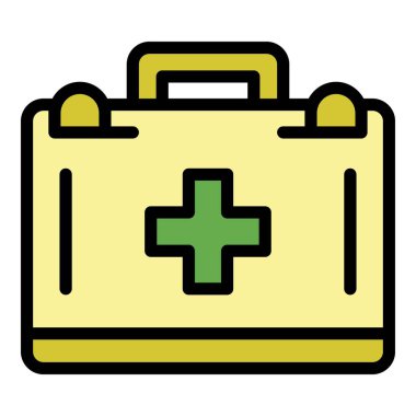 İlk yardım kipi renk ana hatları vektörü