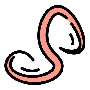 Virüs solucanı renk ana hatları vektörü