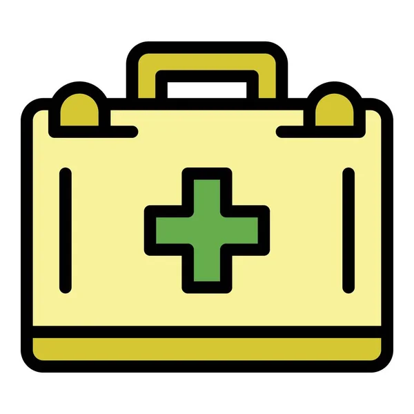 First aid kit icon color outline vector — Stock Vector