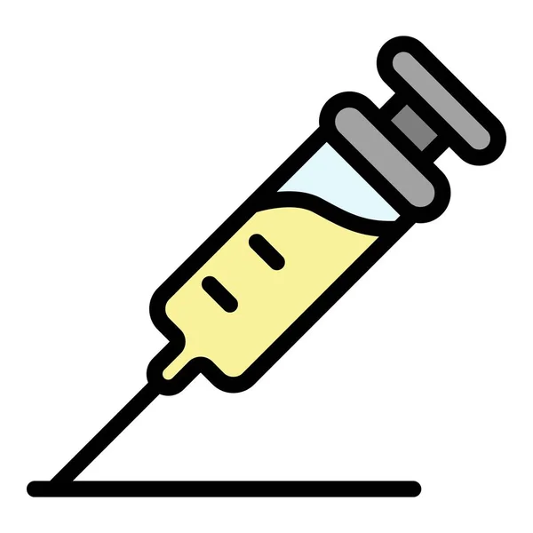 注射器图标颜色轮廓矢量 — 图库矢量图片