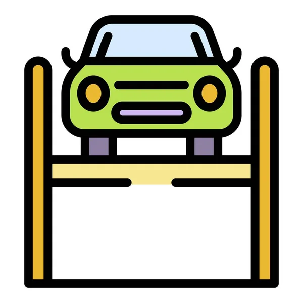 Lift auto pictogram kleur overzicht vector — Stockvector