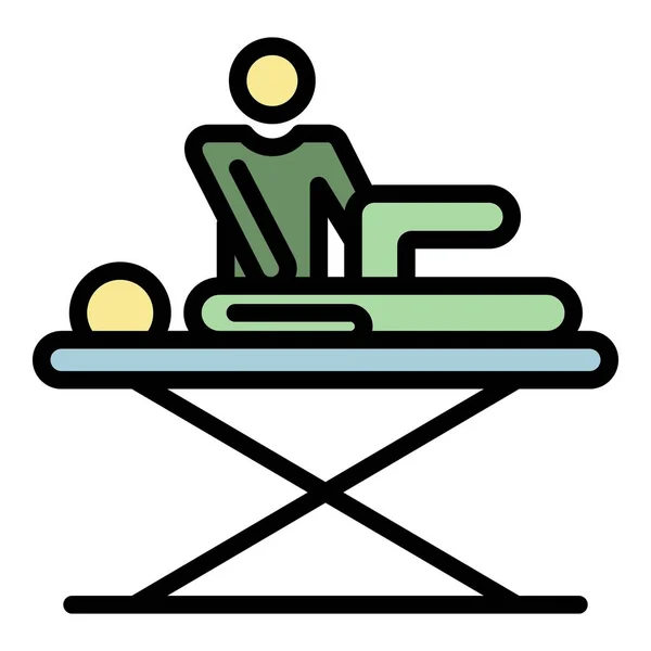 Rehabilitering massage ikon färg kontur vektor — Stock vektor