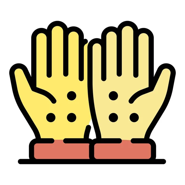 Pontos de massagem no ícone das palmas vetor de contorno de cores — Vetor de Stock