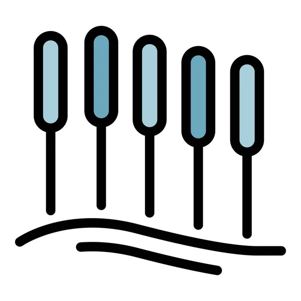 Spine acupuncture icon color outline vector
