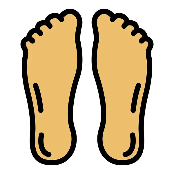 足のアイコンカラーアウトラインベクトル — ストックベクタ