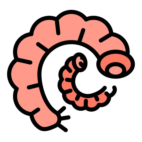 Worms icona colore contorno vettore — Vettoriale Stock