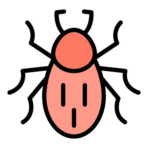Parasiet bug pictogram kleur omtrek vector — Stockvector