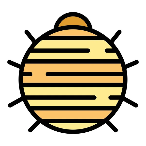 Runde Bug-Symbol Farbe Umrissvektor — Stockvektor