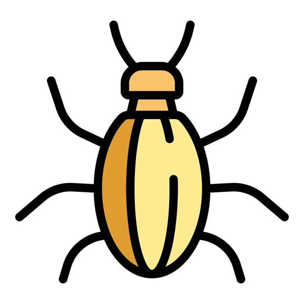 Doğa böceği simgesi renk ana hatları vektörü — Stok Vektör