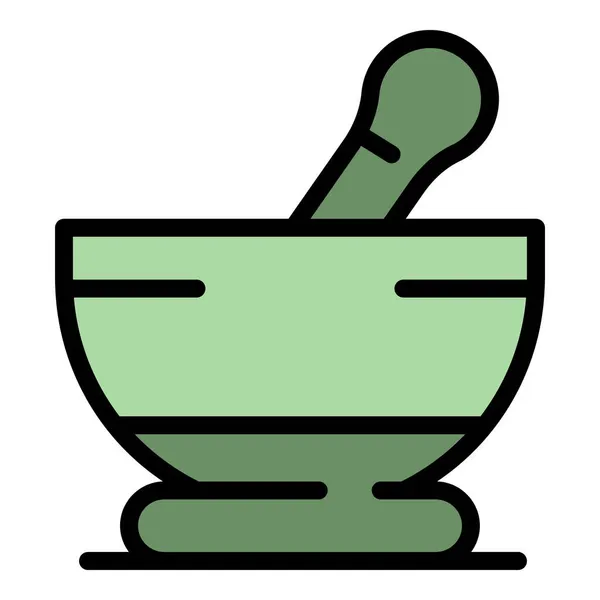 Kruidenschaal spa pictogram kleur omtrek vector — Stockvector