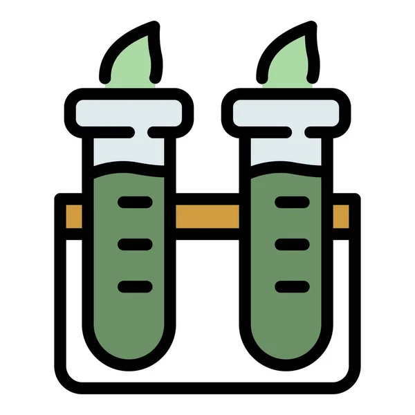 Herbal test tube icon color outline vector — Stock Vector