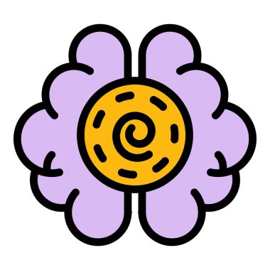 Beyin hipnoz simgesi renk ana hatları vektörü