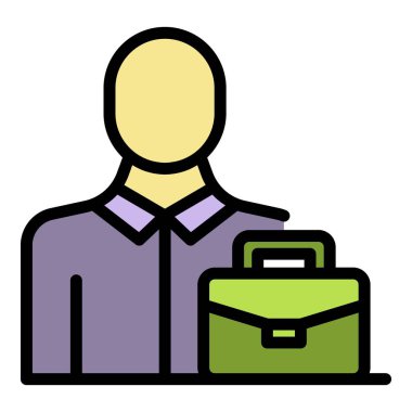 Boşanma avukatı simgesi renk ana hatları vektörü