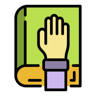 Yargıç kitap simgesi renk özet vektörü