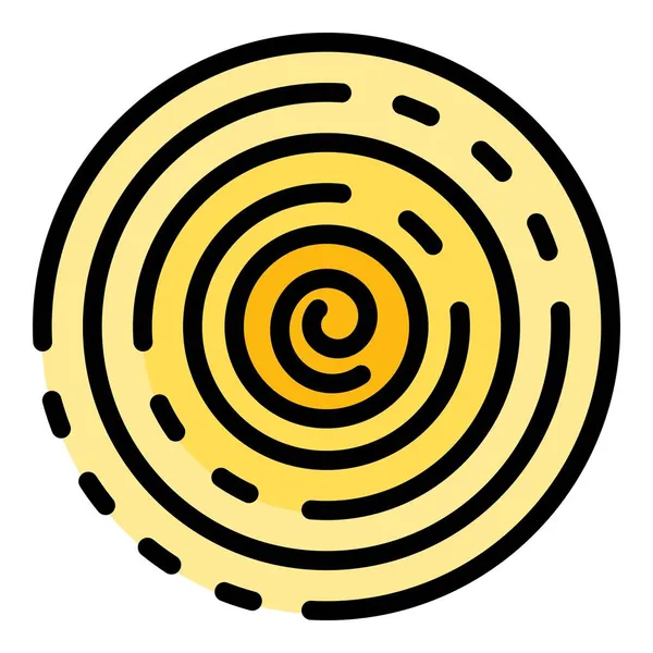 Vecteur de contour de couleur d'icône d'hypnose spirale — Image vectorielle