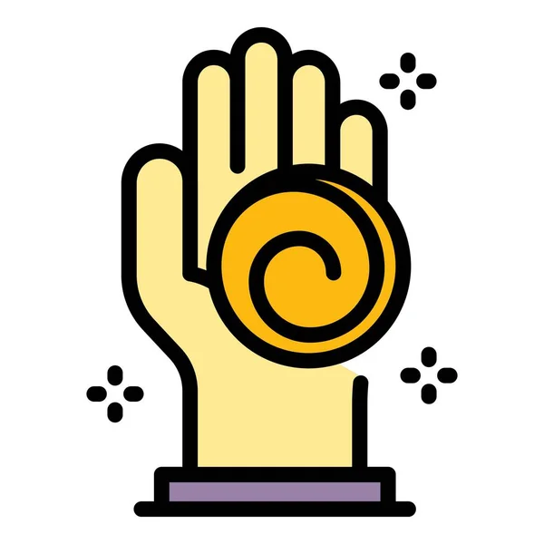 Hand hypnosis icon color outline vector — Stock Vector
