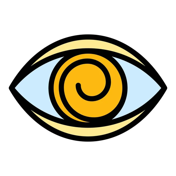 Augenhypnose-Symbol Farbumrissvektor — Stockvektor