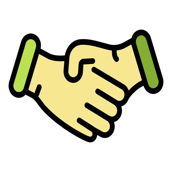 Divorce handshake icon color outline vector — Stock Vector