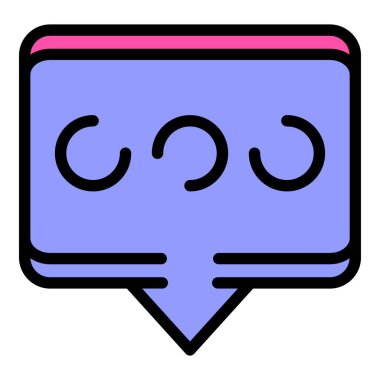 Çevrimiçi servis sohbet simgesi renk ana hatları vektörü