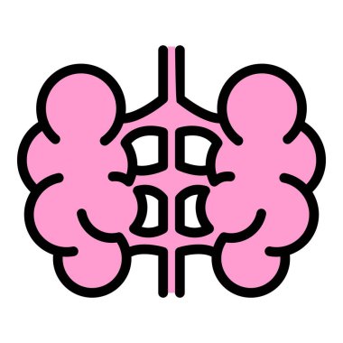 Ultrason endokrinolojisti simge rengi ana hatları vektörü